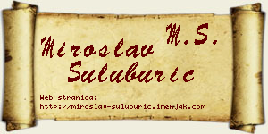Miroslav Šuluburić vizit kartica